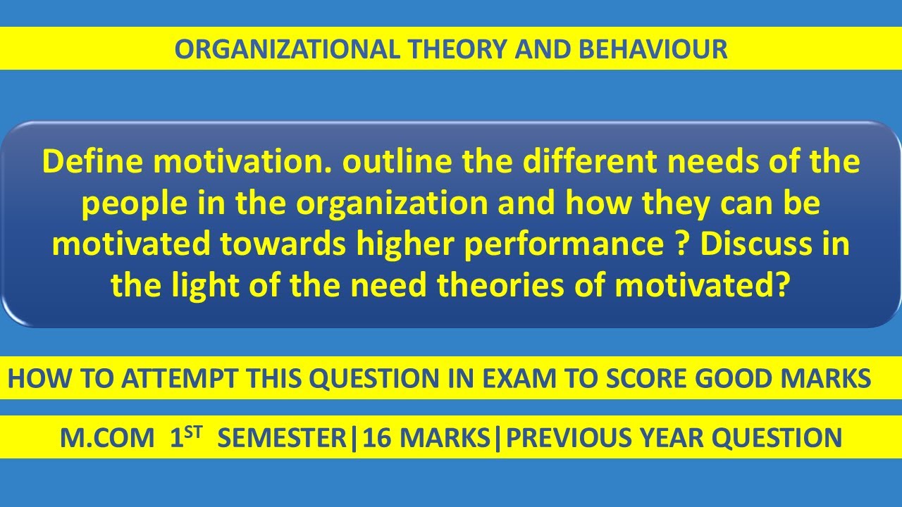 Motivation | Meaning, Employee Needs & Need Theories of Motivation | Higher Performance Explained