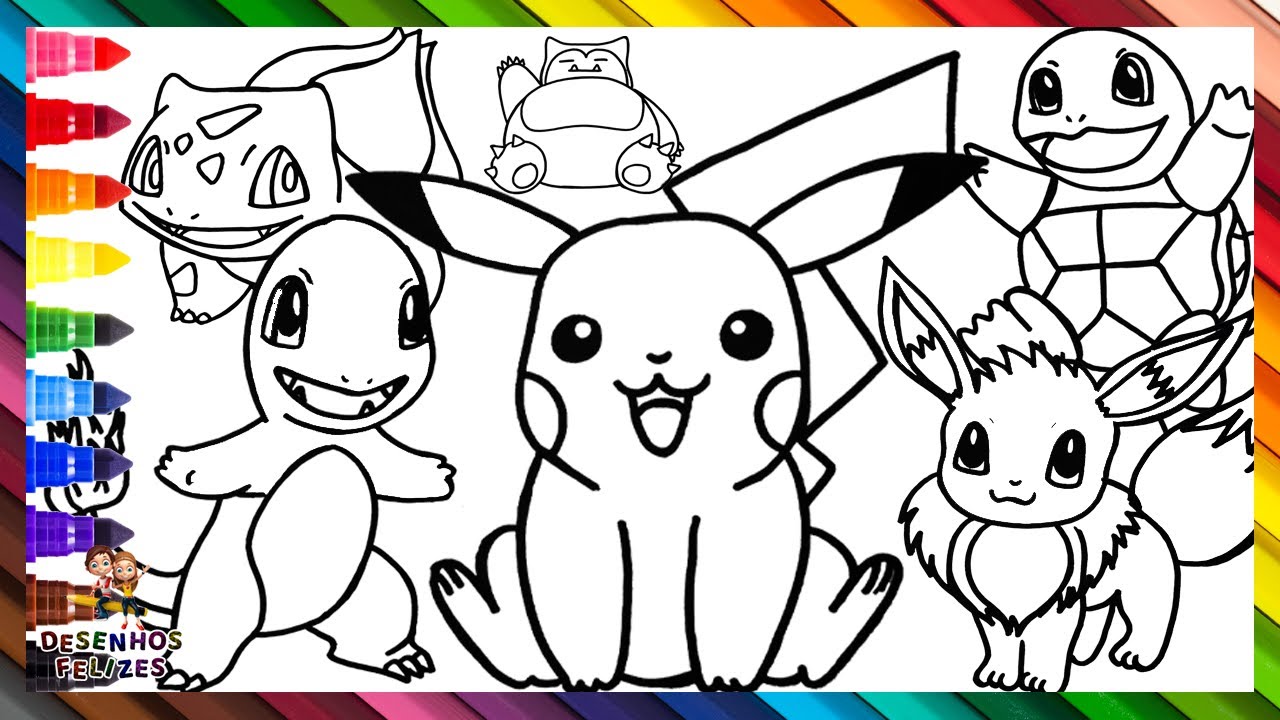 Desenhar e Colorir POKÉMON ⚡⚡⚡🌈 Desenhos Para Crianças