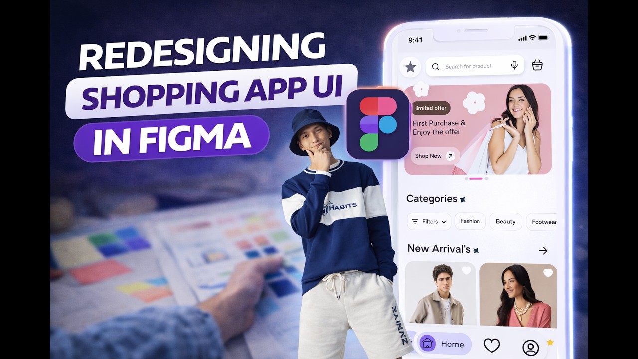 I Redesigned a Shopping App UI in Figma (Better Than Before?)#uidesignlearning