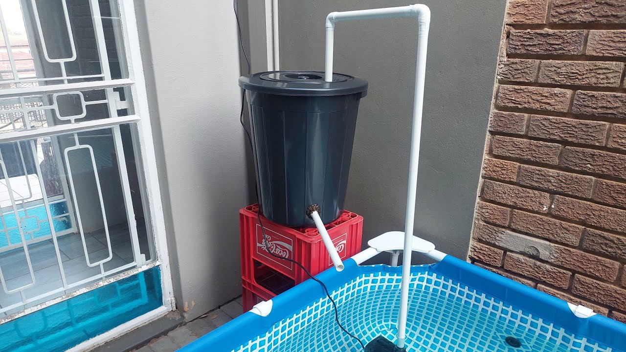 Trash can pond filter (Quick DIY - crystal clean water)
