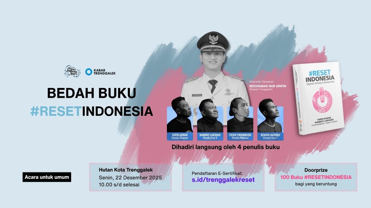 LIVE : BEDAH BUKU #RESETINDONESIA DI HUTAN KOTA TRENGGALEK