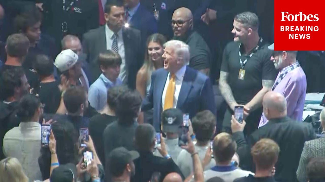 Crowd Goes Wild As Trump Enters UFC Fight 314 Alongside Granddaughter Kai, Byron Donalds, And More