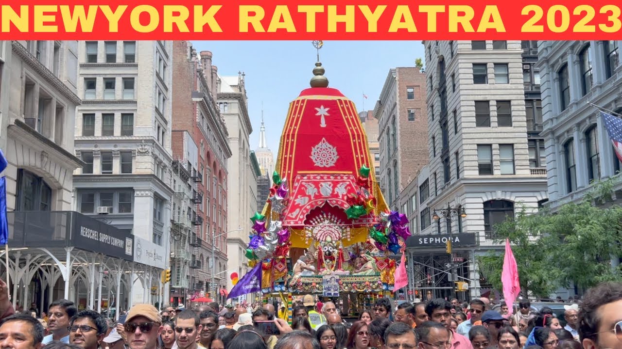 JAGANNATH RATH YATRA IN NEWYORK 2023 | जगन्नाथ रथ यात्रा | ISKCON Hare Krishna Parade & Festival NYC