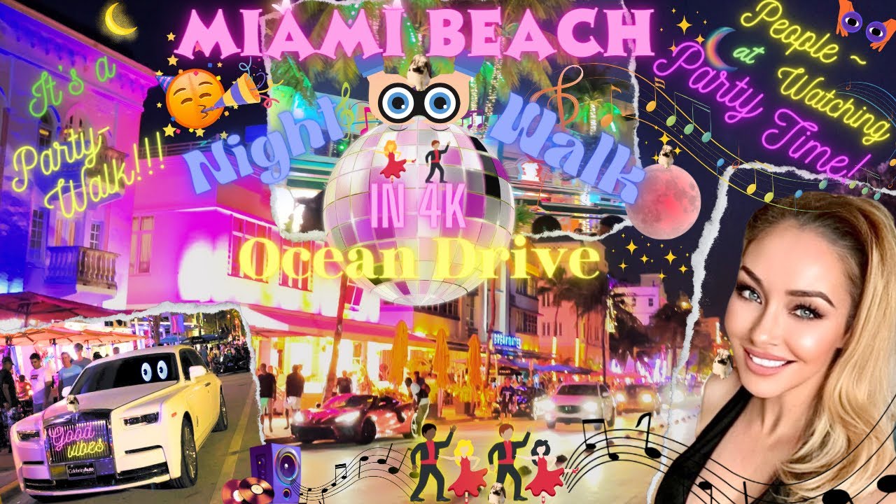 4k MIAMI BEACH! 🥳 Party Time!💃 Moon walk & People watch on Ocean Drive
