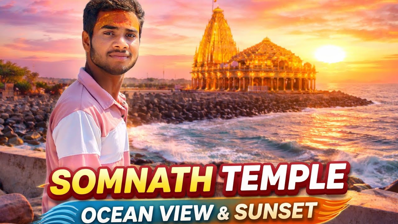 Golden Sunset at Somnath Temple 🌊 | Peaceful Ocean Vibes who that is possible 😱😱  Har har Mahadev🙏😱 