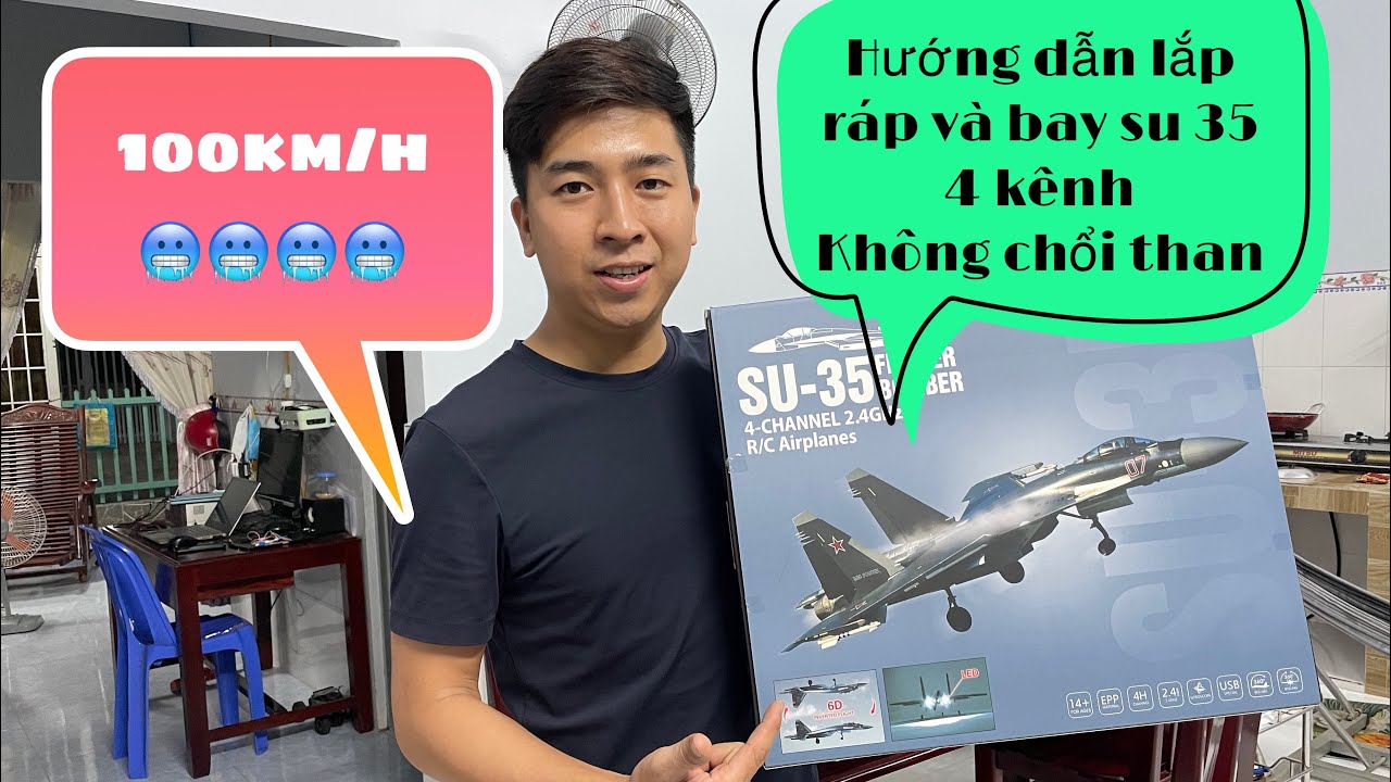 Máy bay SU 35 4 kênh không chổi than tốc độ cao/ hướng dẫn lắp ráp và hướng dẫn bay