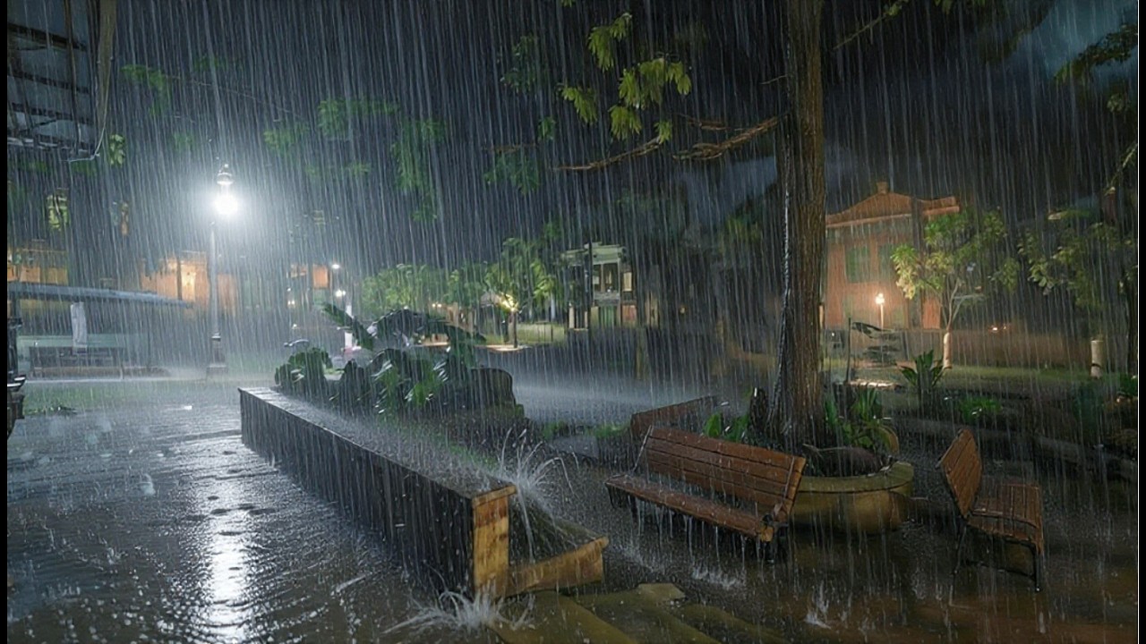 Heavy Rain & Thunder Storm ASMR | Soft Jazz  Relaxation #rainasmr #jazzambience #relaxingmusic