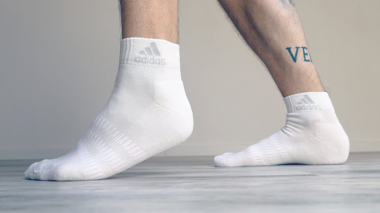 Adidas Cushioned Low Socks on Feet Review