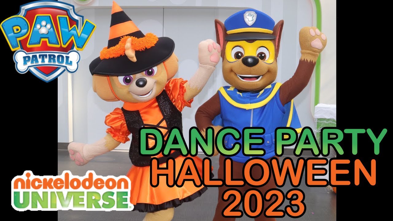 Paw Patrol's CHASE and SKYE in the Halloween Dance Party 2023 LIVE - Nickelodeon Universe NJ