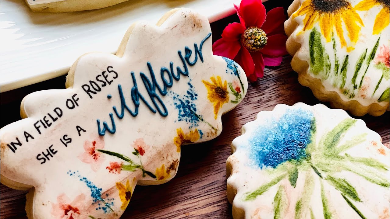 How to Watercolor Wildflower Cookies