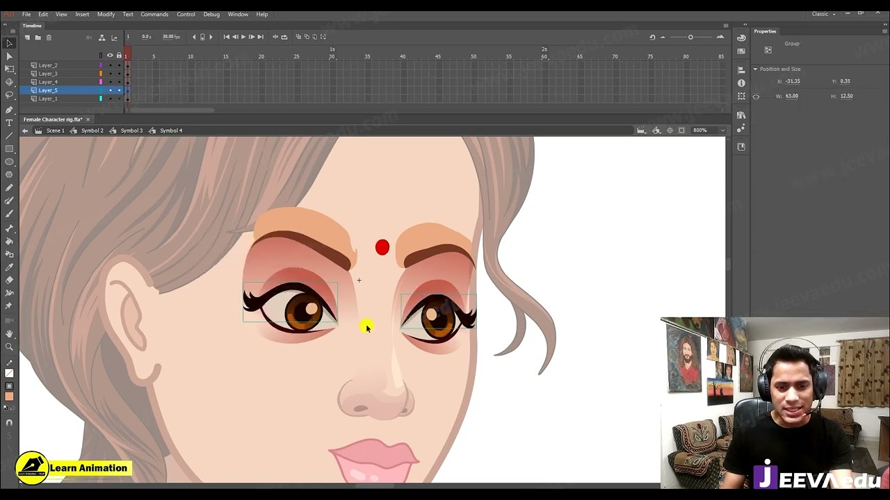 Character Rigging in Adobe Animate | How to make Cartoon videos? | @Learn Animation - Hindi