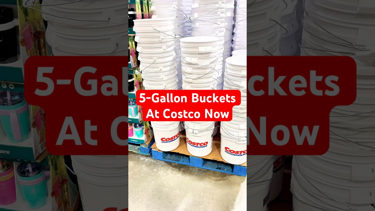 You get these 5-gallon buckets🪣 for a great price at Costco. #costco #buckets