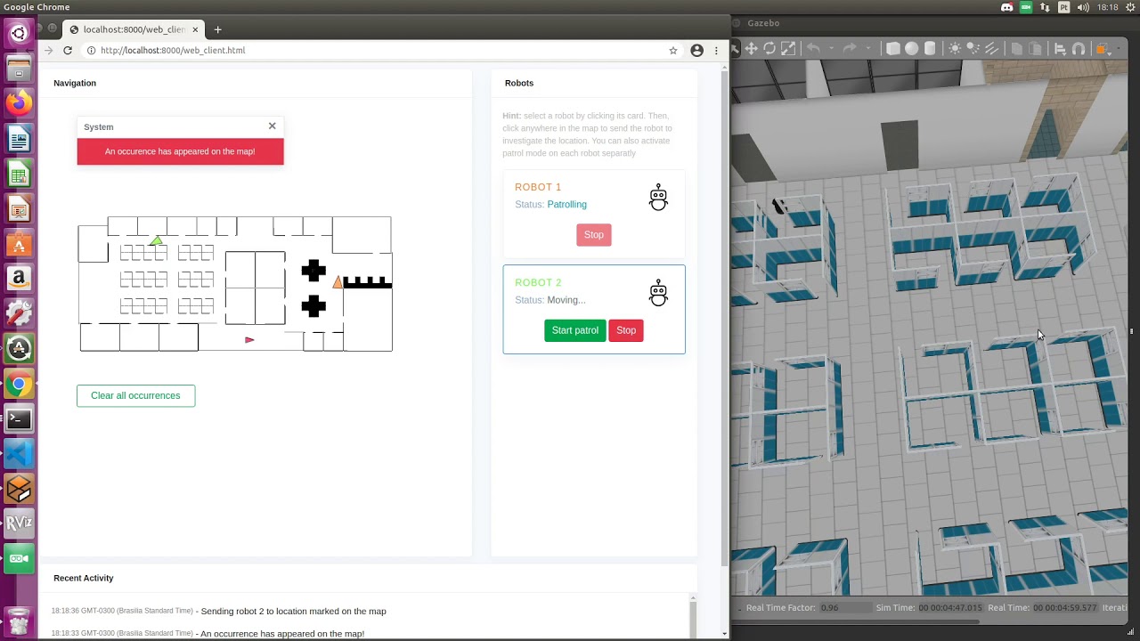 security system: web interface and simulated environment