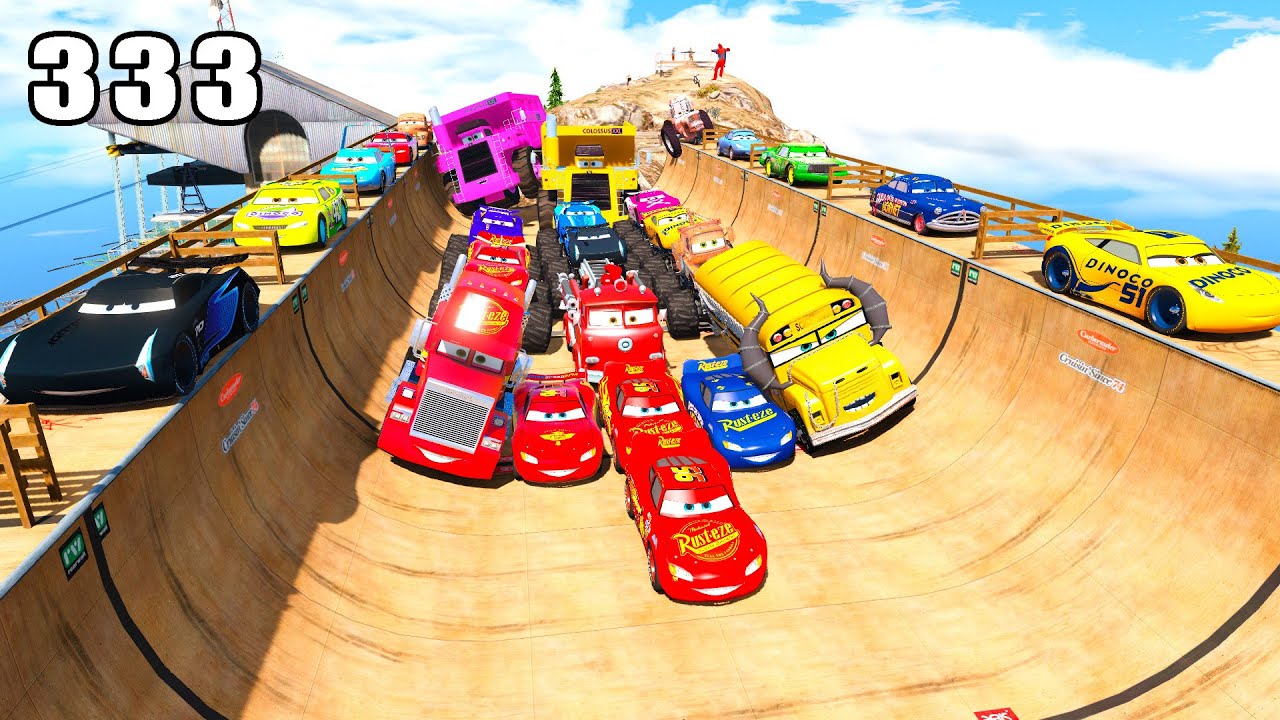 GTA V Mods Stunt Car Racing Challenge 🚙 By SPIDER-MAN With Amazing Super Cars monster trucks ep 336
