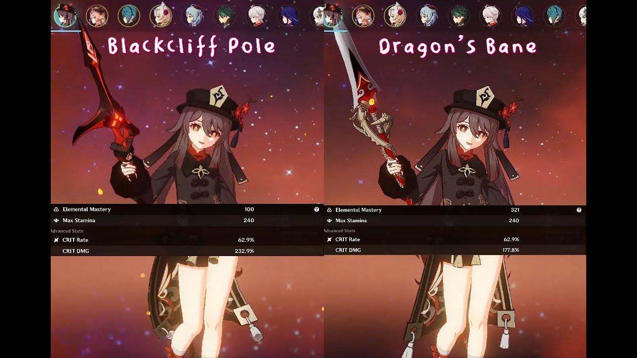 F2P C0 Hu Tao | R1 BlackCliff Vs R5 Dragons Bane | Genshin Impact