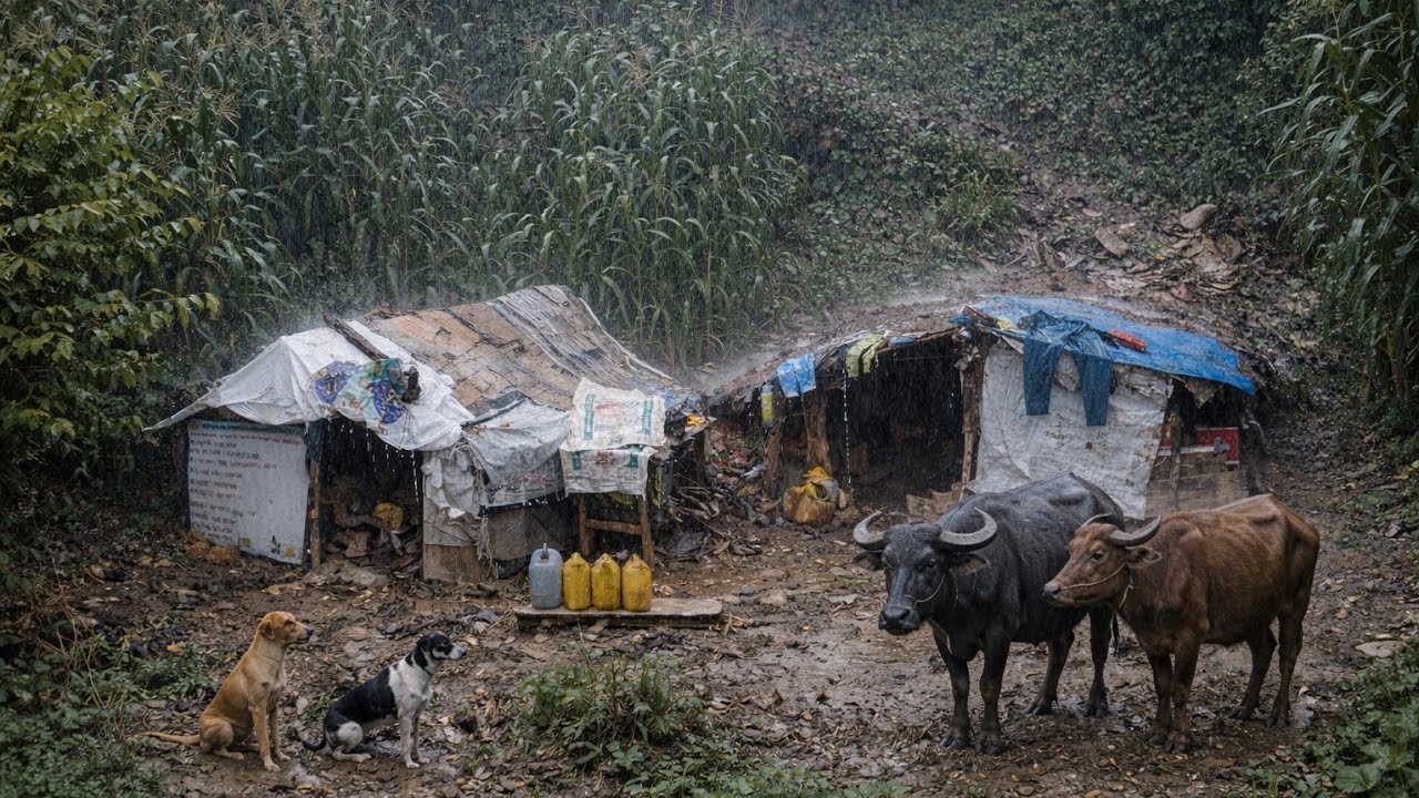 This Is Himalyan Nepali Mountain Village Life Heavy Rainy Day |Naturelly Village Dacumentary Video |