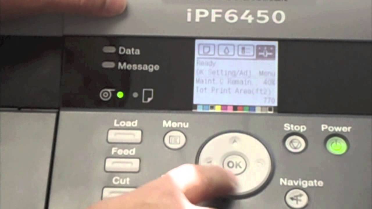 Canon iPF 6450 Wide Format Control Panel Part 2