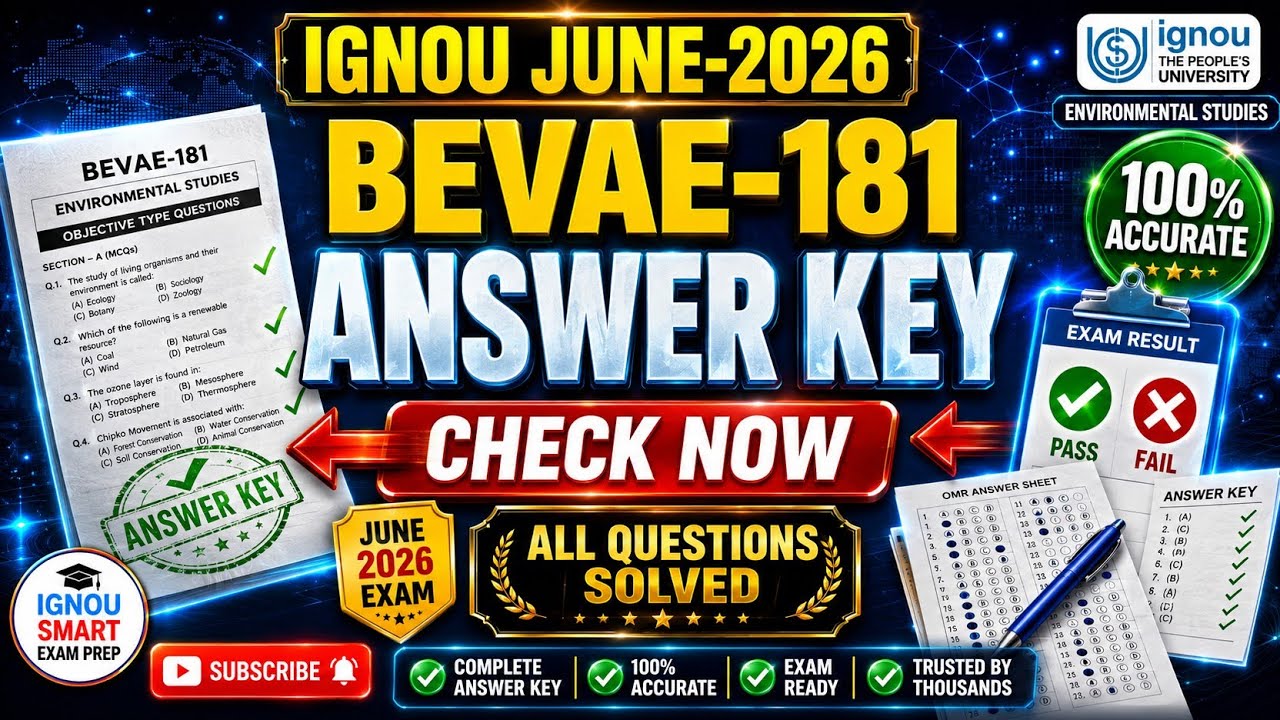 IGNOU BEVAE-181 TEE June 2026 | Answer Key + Marks Check | Pass or Fail?