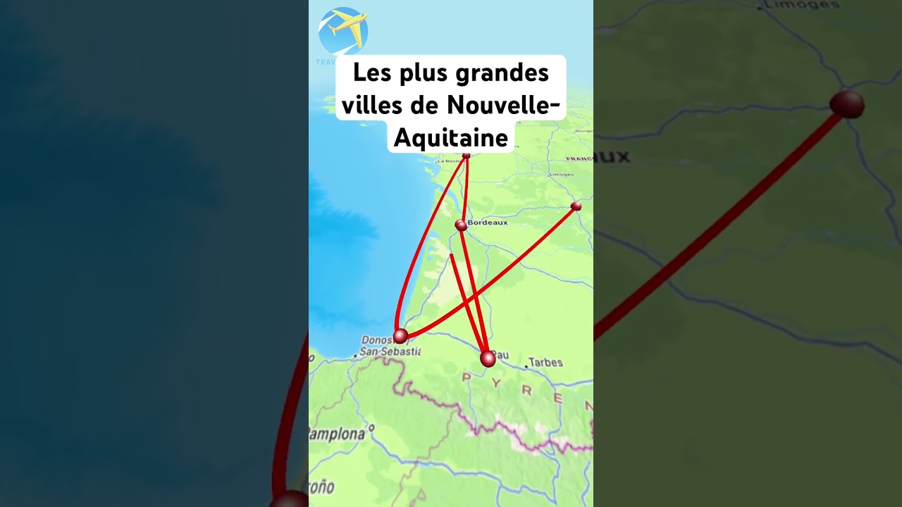 Les plus grandes villes de Nouvelle-Aquitaine #map #europeanaviation #europe #europeancountries