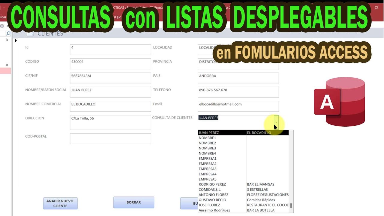 LISTAS DESPLEGABLES en ACCESS | Herramientas de búsqueda y consulta