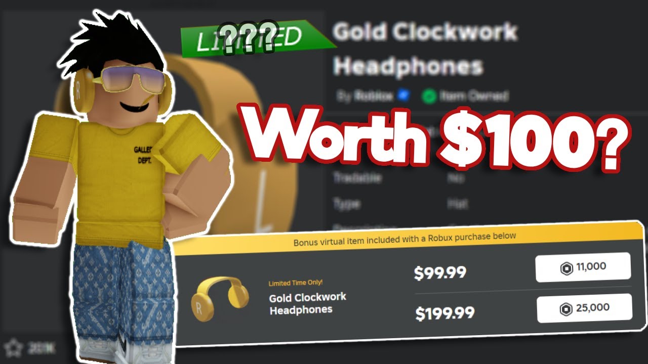 I Bought The Gold Clockwork Headphones Roblox (Worth It? Limited?)