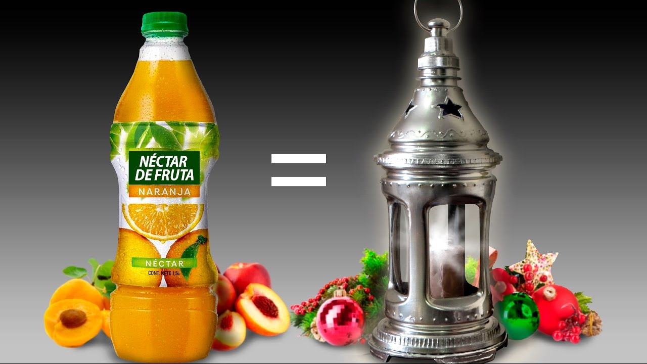 FAROL DE NAVIDAD CON BOTELLA PLASTICA   Manualidades Reciclado - Christmas decoration