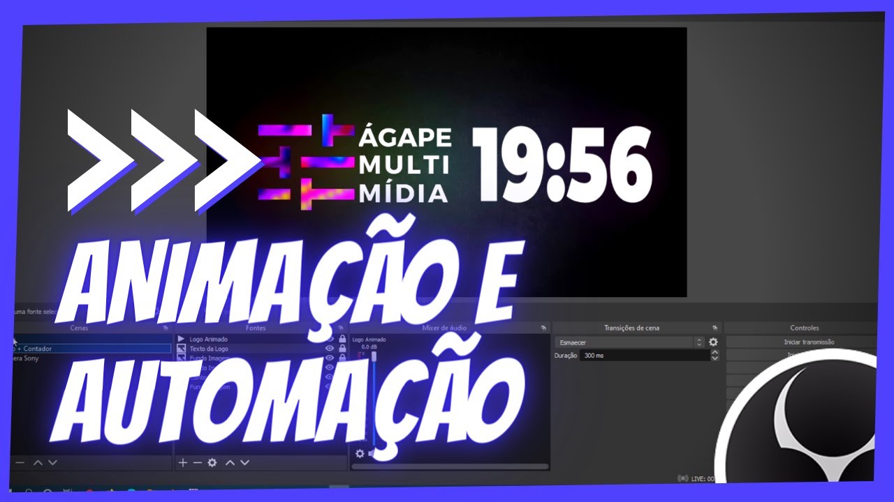 FAÇA ANIMAÇÕES AUTOMATIZADAS direto no OBS - Sem edição de video! Logo+Texto+Contador Regressivo