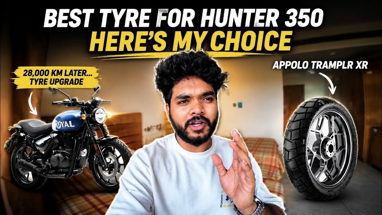 AFTER 28,000 KM I CHANGED MY HUNTER 350 TYRES | BEST TYRES FOR HUNTER 350 | APPOLO TRAMPLR XR