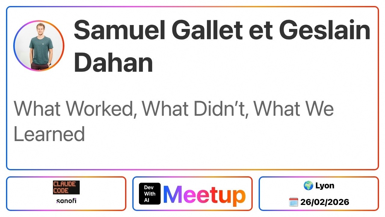 Samuel Gallet et Geslain Dahan - What Worked, What Didn’t, What We Learned