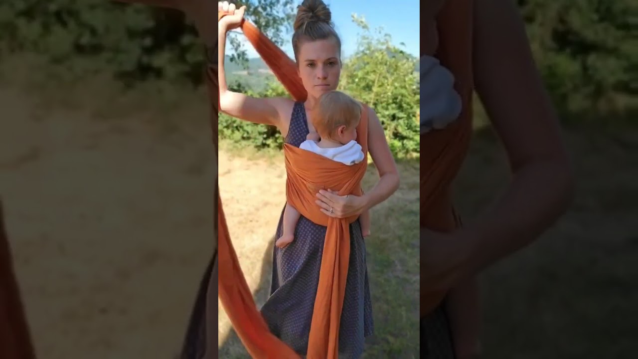 Fancy Stretchy Wrap Carry | Semi FWCC w/a Poppin's Finish #babywearing #babywearingmom #stretchywrap