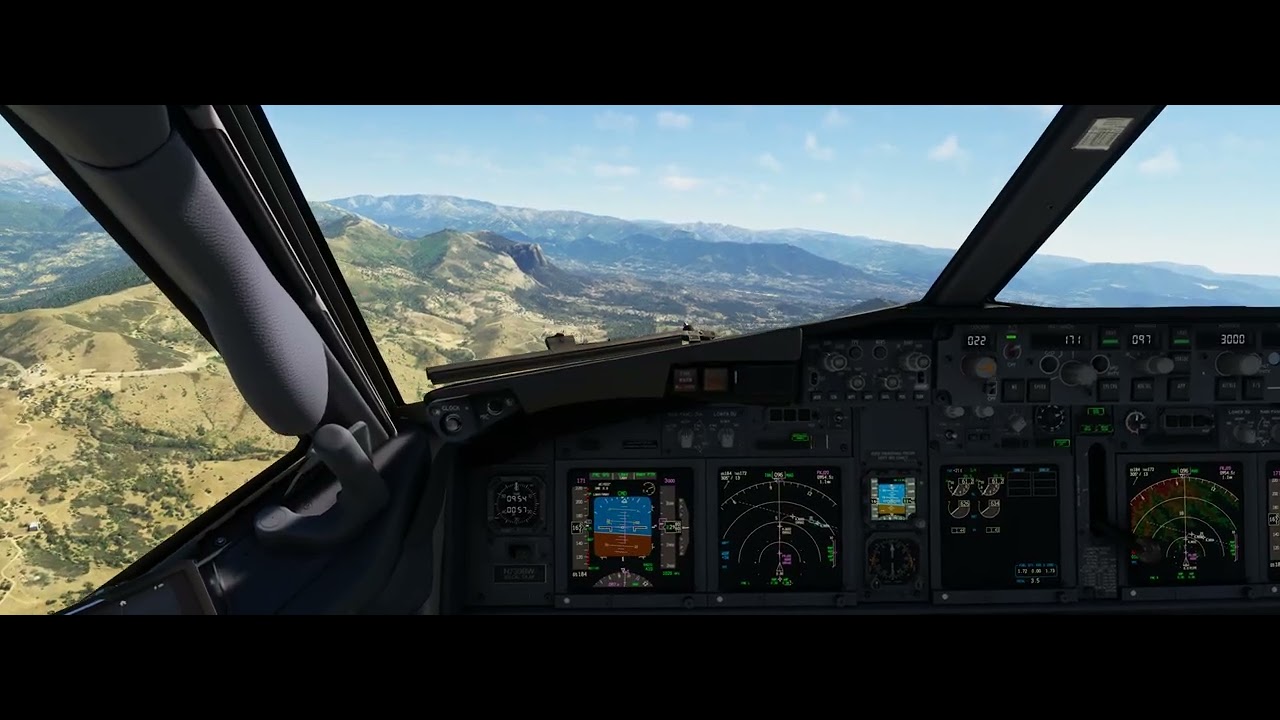 MSFS 2020 | PMDG 737-900ER RNP AR Approach into Ajaccio (LFKJ) Runway 20 | Scenic Corsica Landing