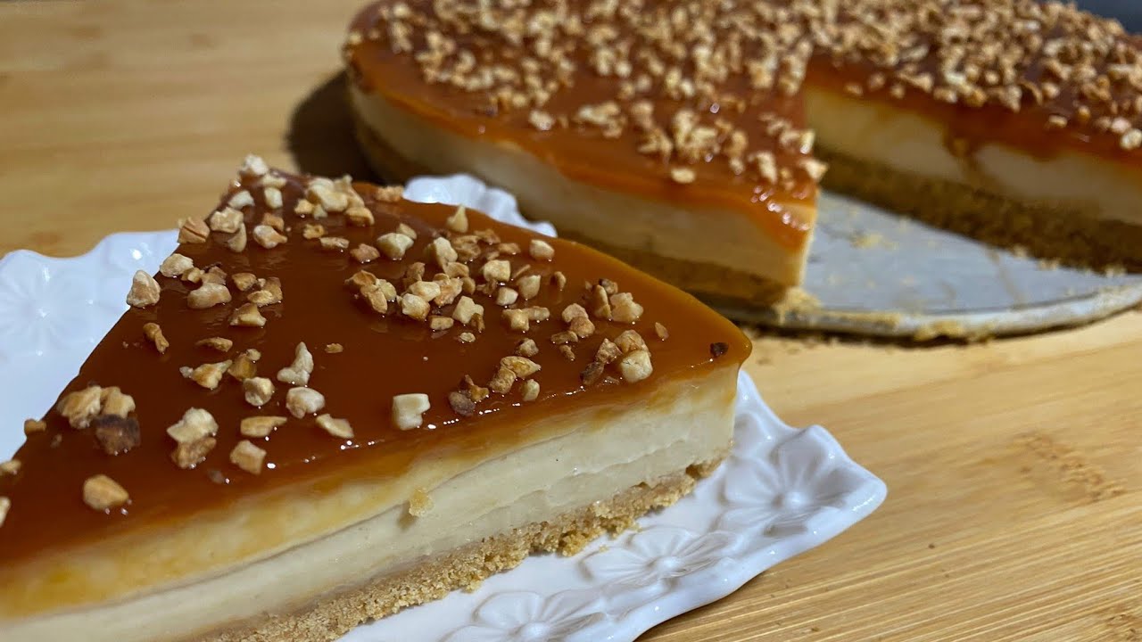 Tarta de galletas Maria y caramelo sin horno fácil y rápida  .