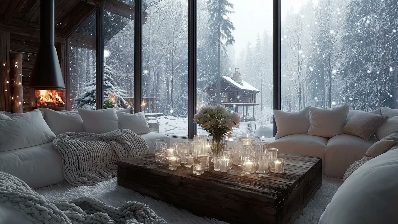 Cozy Fireplace Ambience with Soft Piano Music for Relaxation