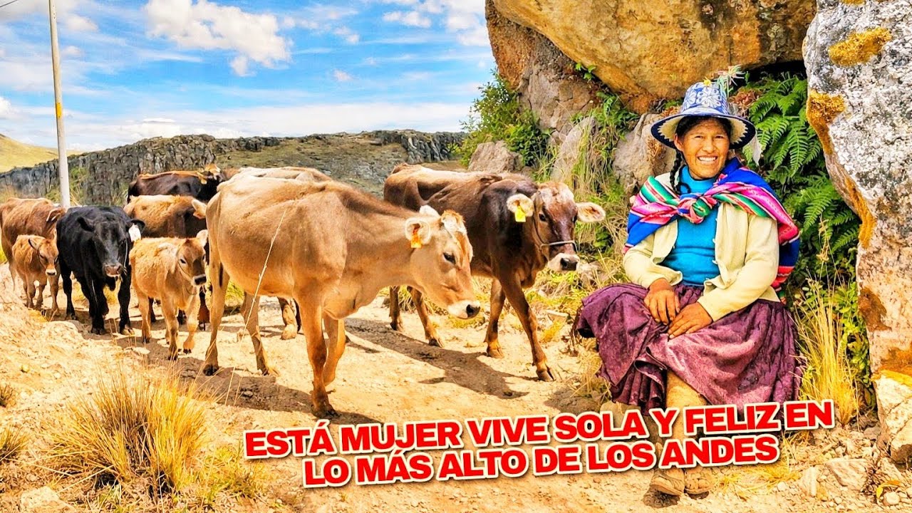 Miren!! Esta mujer VIVE SOLA y Feliz en los mas alto de los ANDES Peruanos