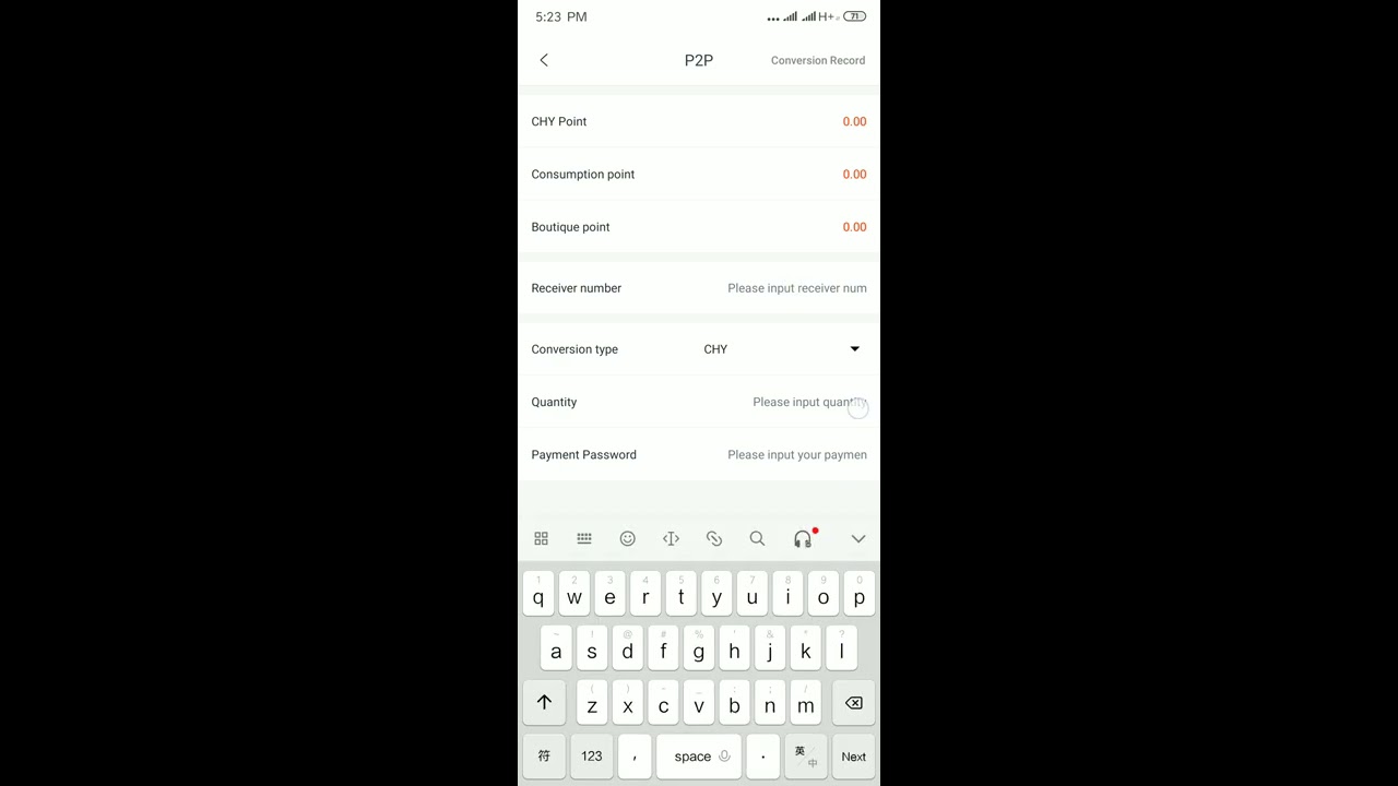 How to transfer CHY Point in CHY MALL,
