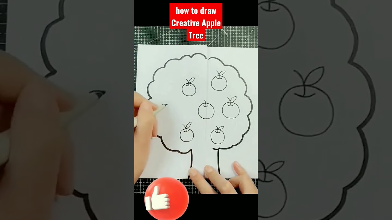how to draw a Creative Apple Tree #shorts #youtubeshorts #kidsdrawing #easydrawing