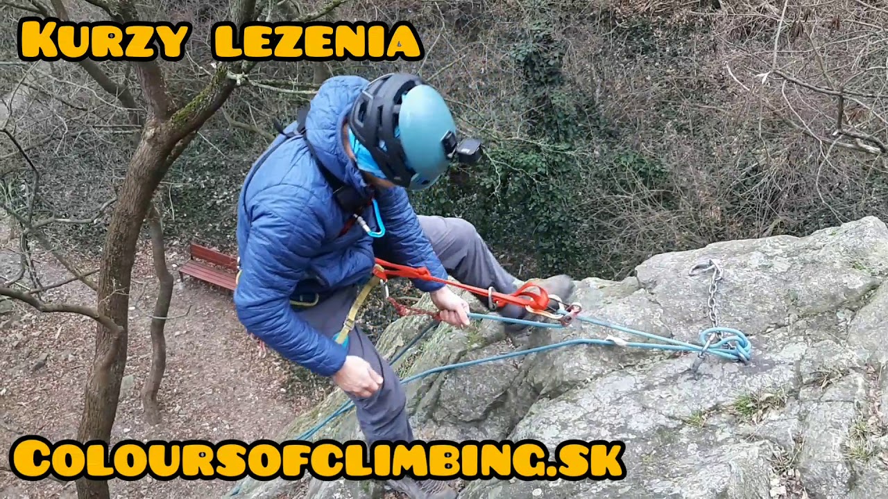Ako zlaňovať na jednom prameni lana (poškodené lano al. zlaňovanie s Petzl Grigri).