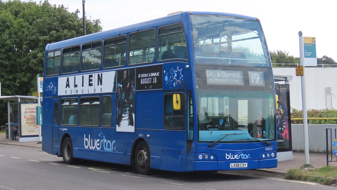 Bluestar Dennis trident Optare Olympus DOE31(LX58CXY) on route 19 to lordshill