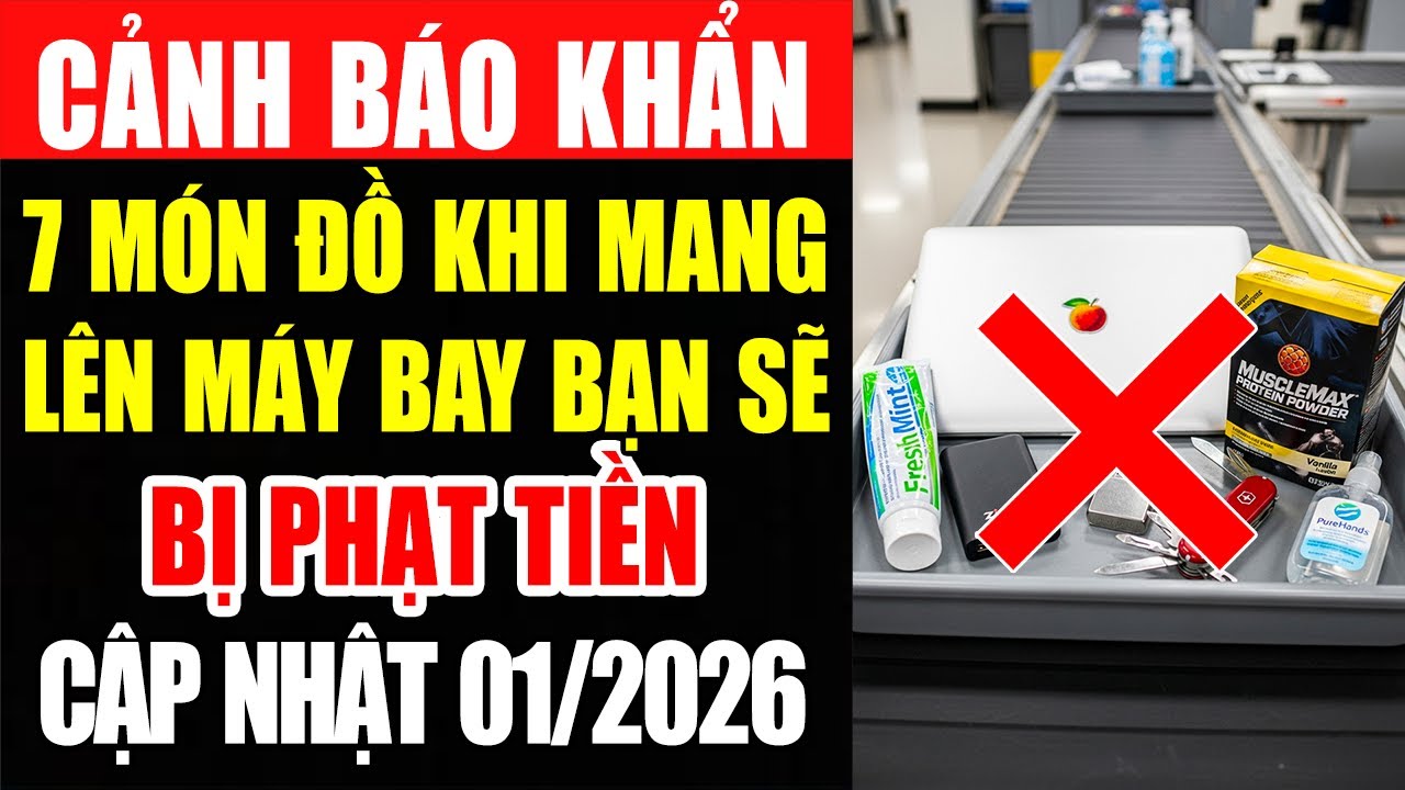CẢNH BÁO KHẨN: Những Vật Dụng Bị Cấm Mang Lên Máy Bay Kể Từ 01/2026, Nếu Vi Phạm Sẽ Bị Phạt Tiền!