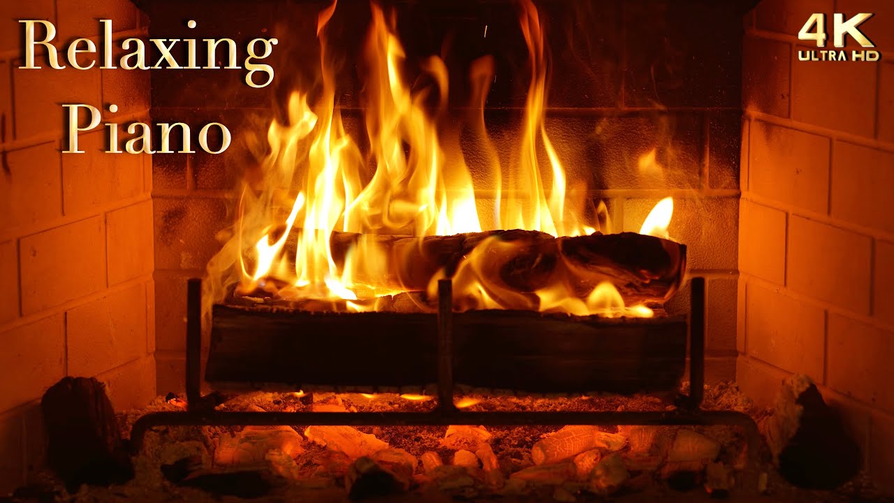 🔥 Relaxing Piano Music Fireplace Ambience ⏐ No Ads