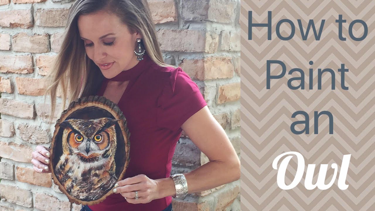 Owl Acrylic Painting Tutorial on Wood - By Artist, Andrea Kirk | The Art Chik