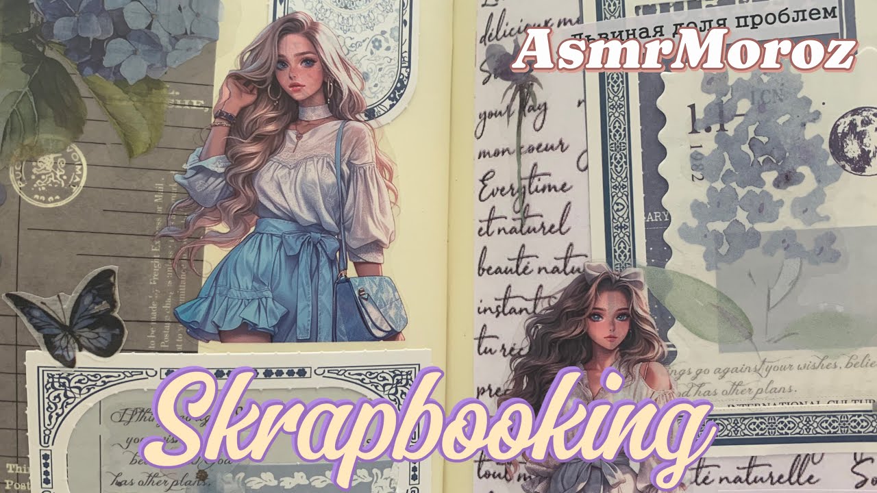 Скрапбукинг🦋Asmr my journal#scrapbooking #creativejournal #stickers #творчество #top#shorts