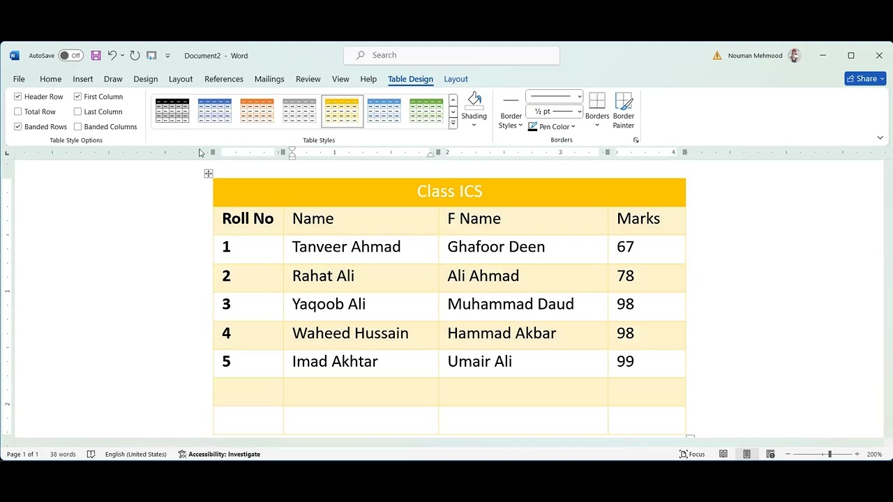 🎓 Lecture 4 – MS Word Table Formatting | Digital Marketing Class | Beginner to Pro