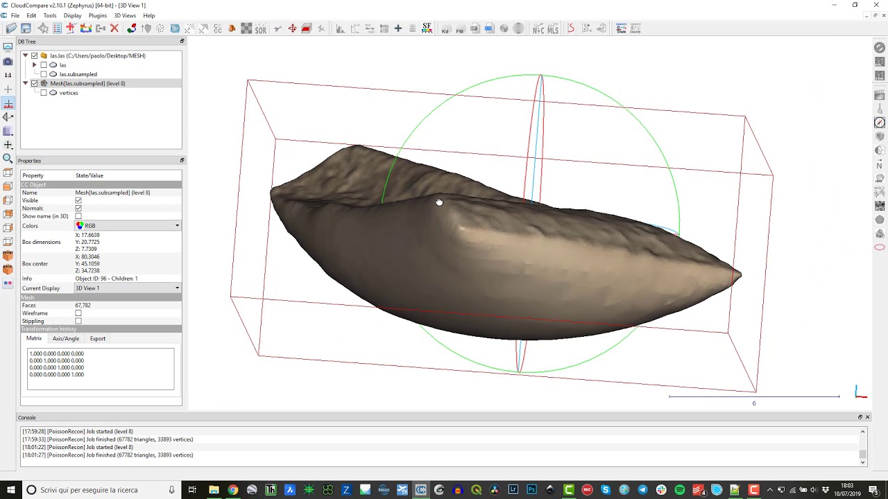 Dalla nuvola di punti alla Mesh 3D con Cloud Compare e (un po') Meshlab