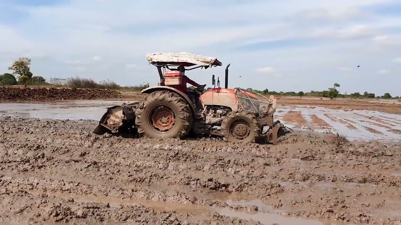 Powerful Tractor Plowing in Muddy Date 6 February 2026