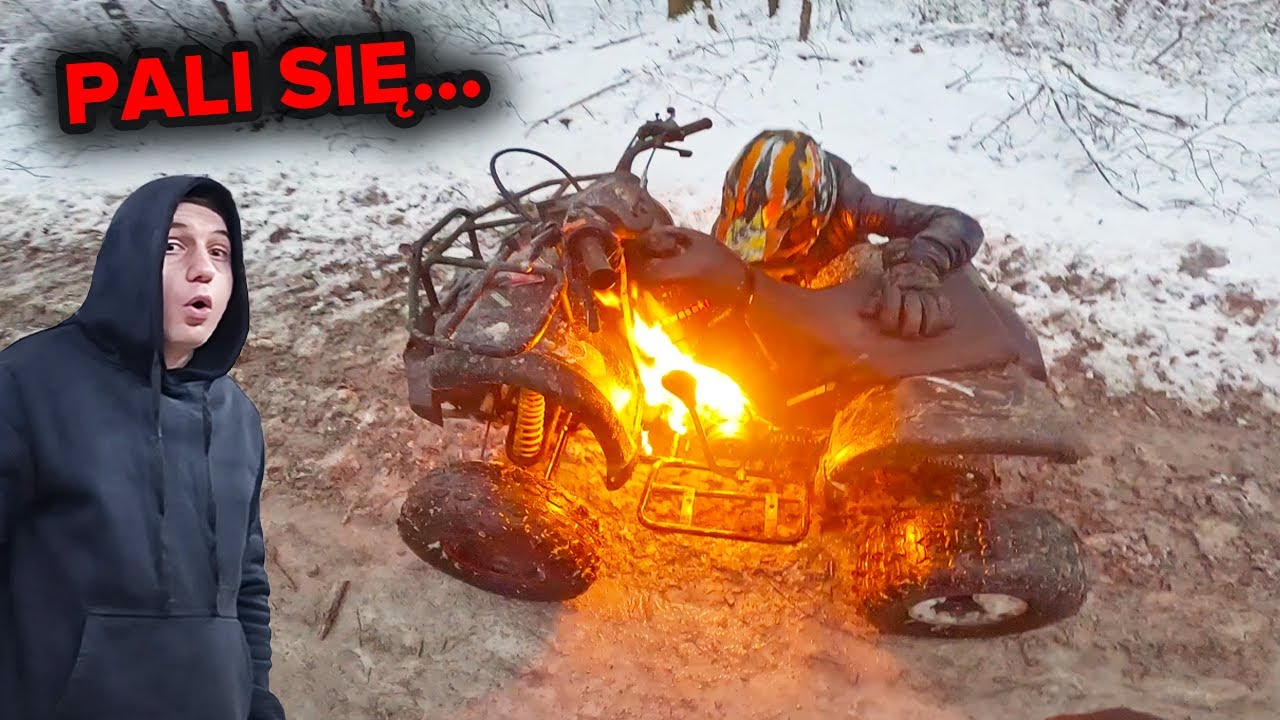Quad Młodego Sigmy stanął w płomieniach w środku lasu *ZAPALIŁ SIĘ*