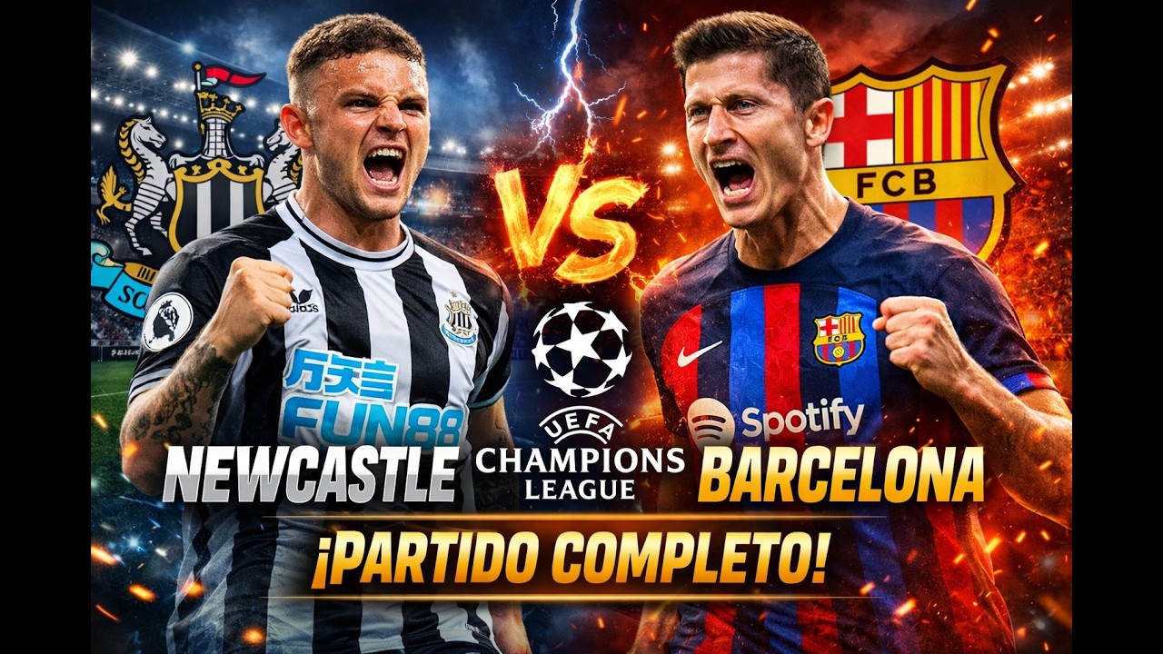 Newcastle vs Barcelona EN VIVO | Partido Completo Champions League | Simulación / Gameplay
