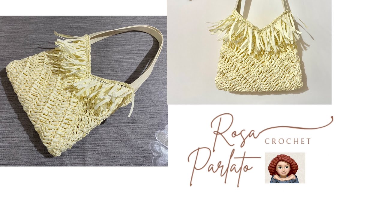 Borsa “Soft” uncinetto con Rafia