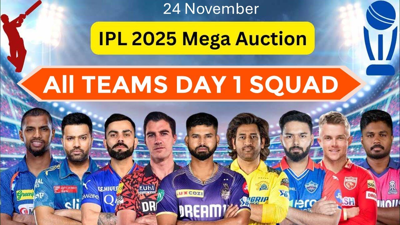 IPL 2025 Mega Auction | All Teams Squad After Day 1 Mega Auction