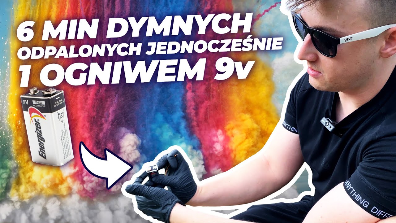 Jak odpalić 5 kolorowych min dymnych na raz jedną bateryjką (ogniwem) 9v? 🤔💥